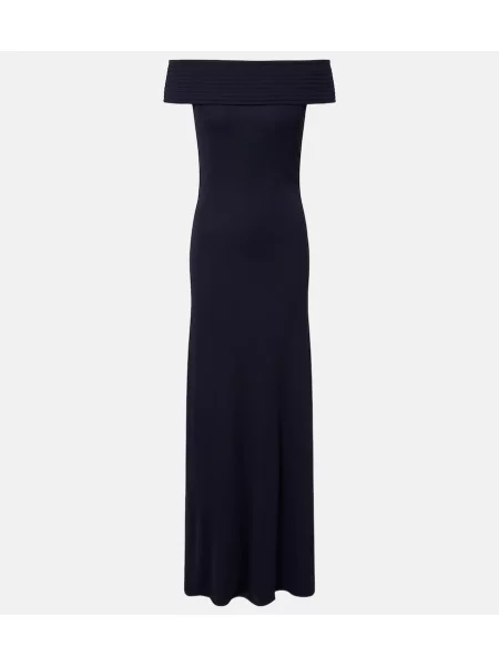 Rochie maxi Alaïa din jerseu albastru