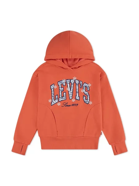 Levi's dukserica sa kapuljačom za djecu od pamuka LOGO HOODIE narančasta