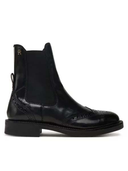 Tommy Hilfiger Gležnjarji Chelsea Brogue Boot črna