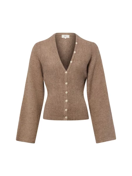 Kardigan rozpinany o kroju regular fit z dodatkiem wełny Gina Tricot brązowy