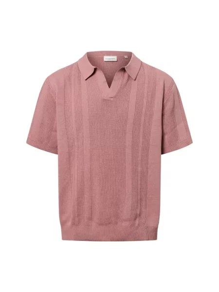 Lindbergh sweter z krótkim rękawem Mężczyźni jednolity S różowy