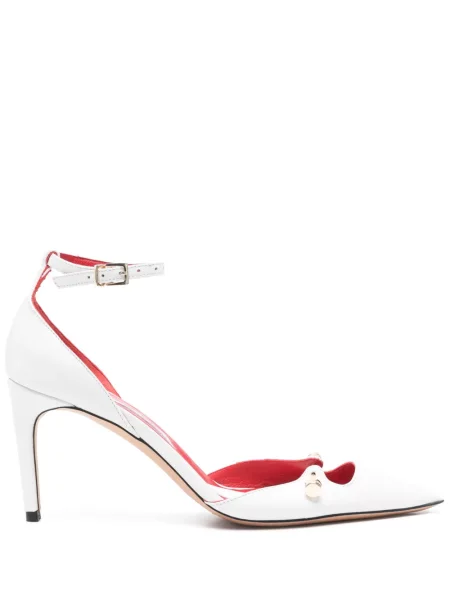 Pantofi cu toc Hardot din piele alb