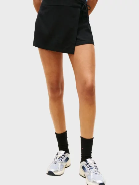 Льняная джинсовая юбка Tommy Jeans черная