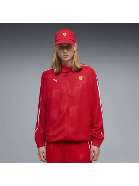 PUMA kurtka dresowa Scuderia Ferrari T7 o kroju oversize Akcesoria S czerwony