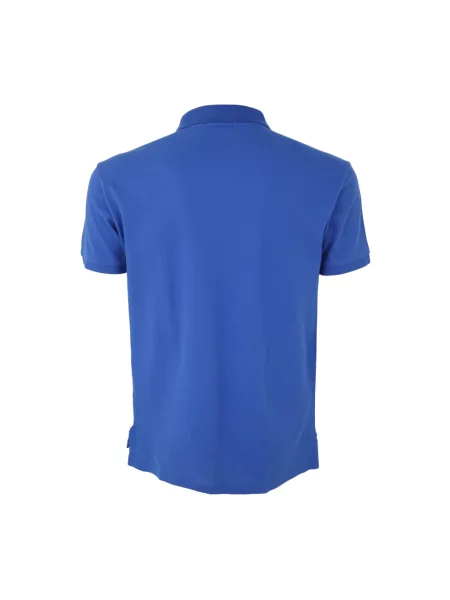 Dzianinowa koszulka polo Polo Ralph Lauren z krótkim rękawem niebieska