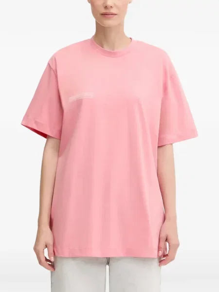 Scurt tricou Pangaia cu imagine roz