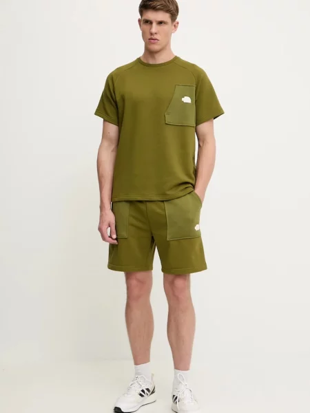 The North Face t-shirt Terry Relaxed z aplikacją zielony