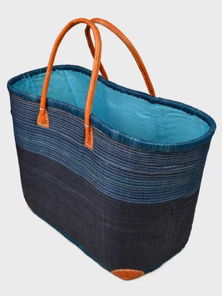 Le Comptoir de la plage Пляжна сумка Mahabo_GM_TUR Солома блакитний