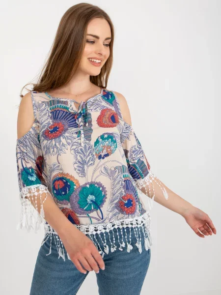 Bluză Fashionhunters bej