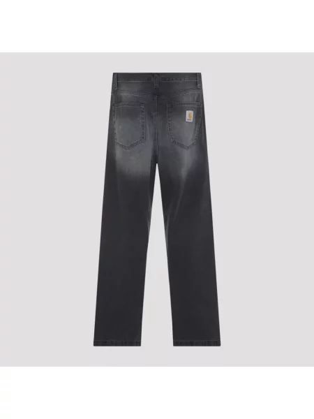 Jeansy straight leg Carhartt Wip czarne