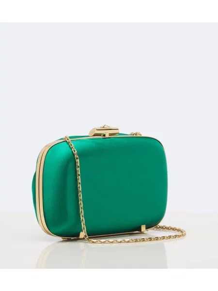 Geantă plic Roger Vivier din satin verde
