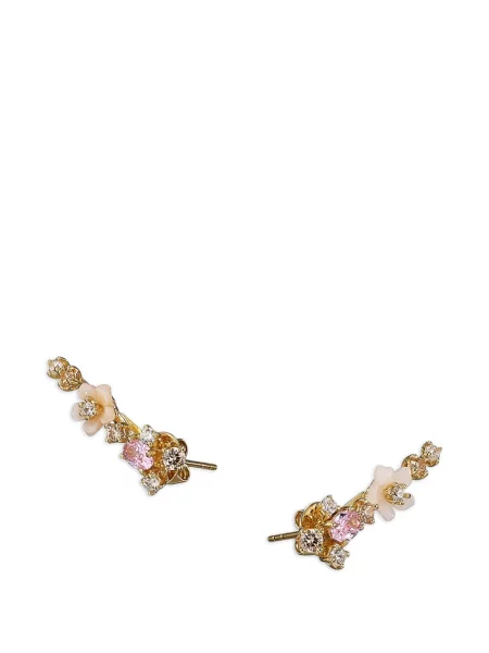 Cercei Anabela Chan cu model floral roz