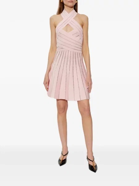 Rochie mini Balmain cu spatele deschis roz