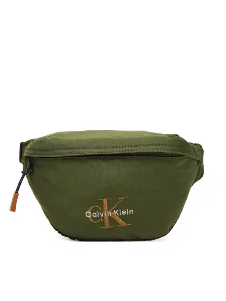 Calvin Klein Rankinė ant juosmens garstyčių / alyvuogių / balta chaki