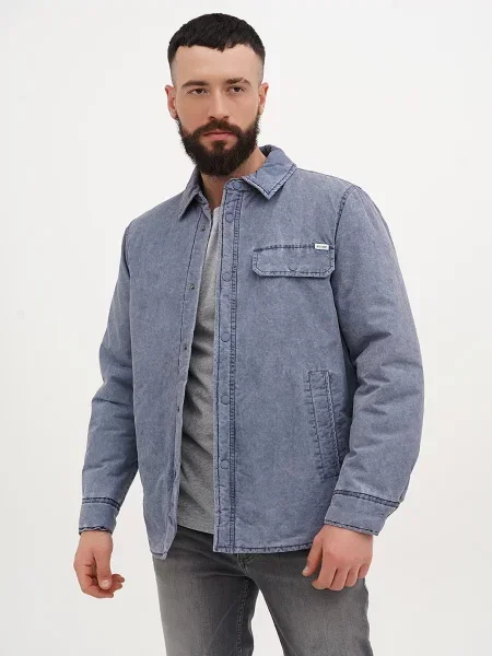 Куртка-сорочка Mustang Jeans Philo бавовна/поліамід блакитний