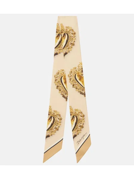 Fular Dolce&gabbana de mătase cu imagine bej