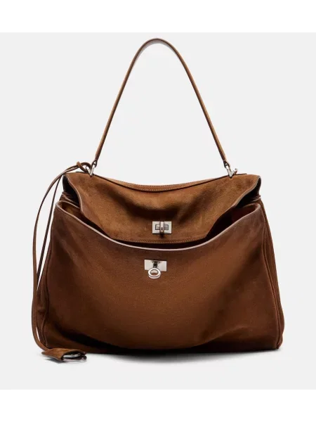 Geantă Balenciaga din piele de căprioară maro