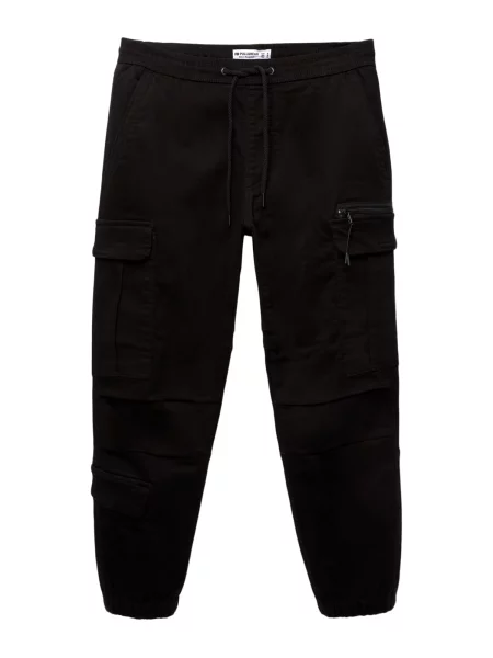 Pull&Bear Cargo nadrágok fekete