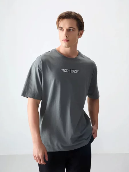 Tommy Life Tričko antracitová / černá bílá