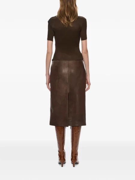 Rochie midi Christopher Esber din piele maro