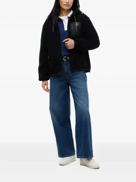 Fleece dzseki Tommy Hilfiger autogrammal fekete