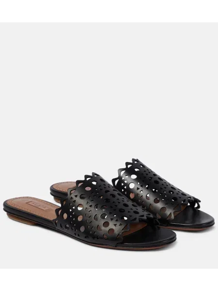 Кожени сандали Alaã¯a черно