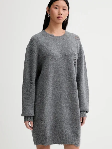 IRO rochie cu lână mini oversize TONINA gri