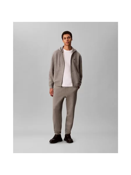 Spodnie długie Calvin Klein Jeans Monogram M szare