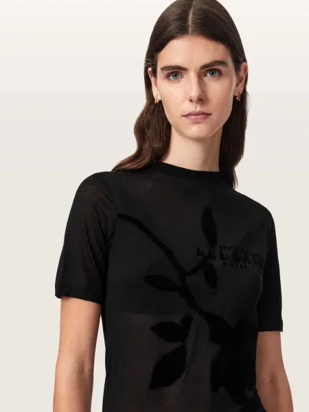 Футболка All Saints из модала черная