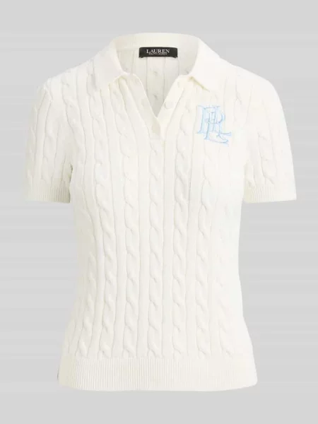 Koszulka polo z dzianiny o kroju regular fit z wyhaftowanym logo Lauren Ralph Lauren biała