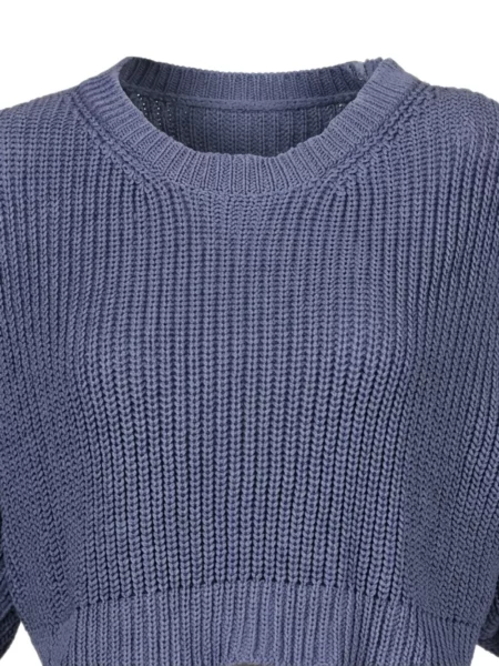 Decupat pulover Valentino Garavani chunky albastru