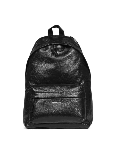 Lniana torba Balenciaga Explorer czarna