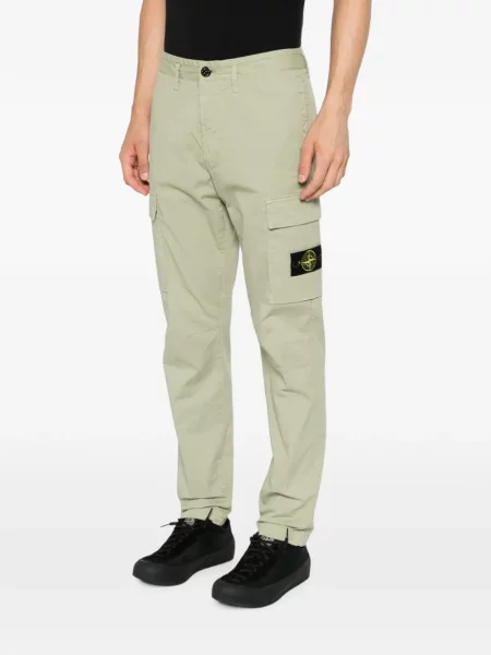 Pantaloni Stone Island cu strasuri verde