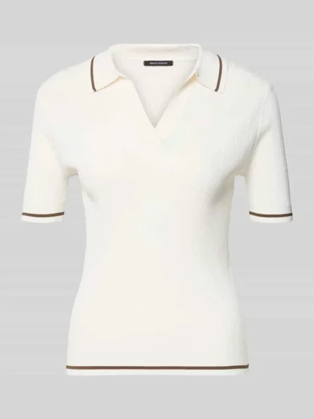 Armani Exchange Dzianinowa Koszulka Polo weiss beżowa