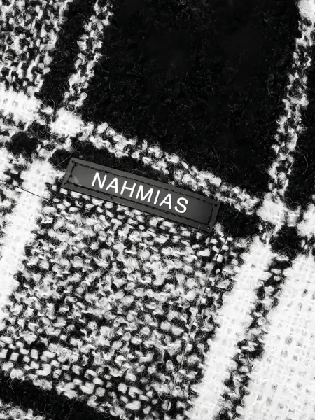 Geacă Nahmias în carouri cu glugă de flanelă negru