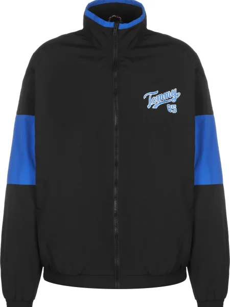 Tommy Jeans Prehodna jakna modra / črna bela