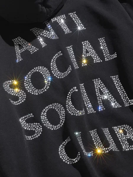 Кристал суичър с качулка Anti Social Social Club черно