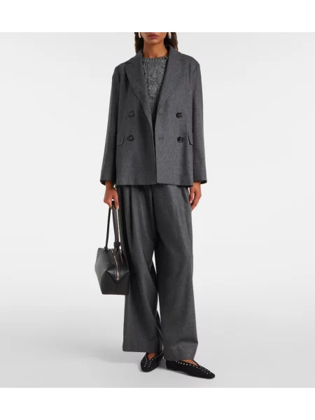 Pantaloni 's Max Mara cu talie înaltă de lână gri