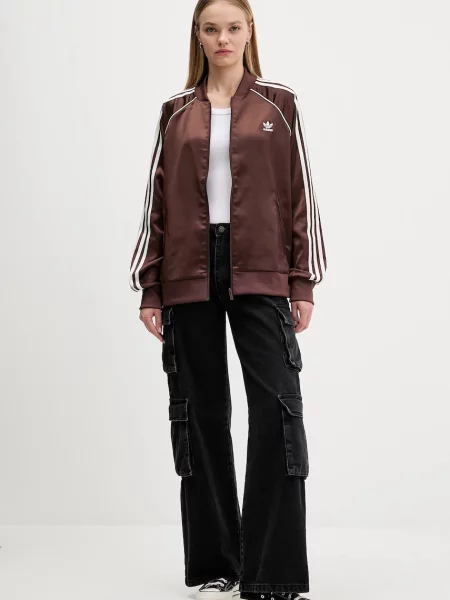 Кофта adidas Originals Sst Satin Tt з аплікацією коричневий