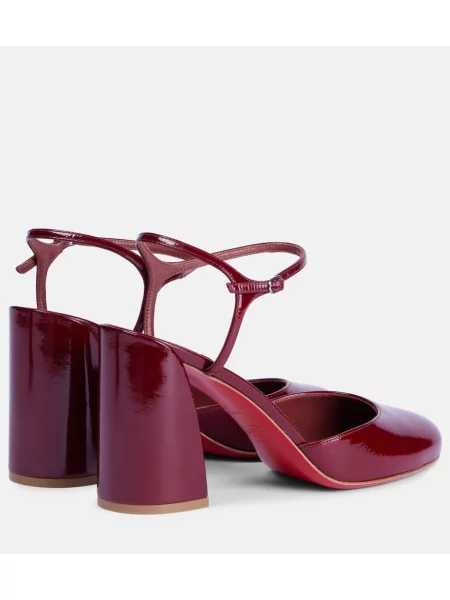 Pantofi cu toc Christian Louboutin din piele de lac roșu