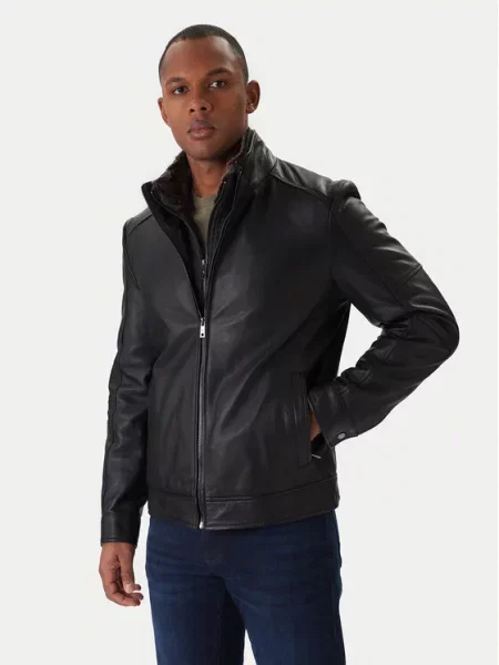 Milestone Usnjena jakna Ms Franklin črna