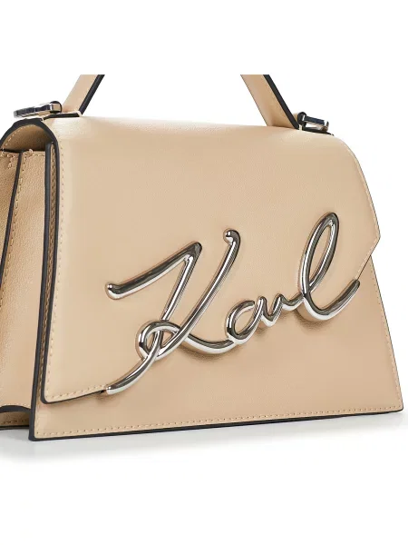 Karl Lagerfeld Taška cez rameno K/SIGNATURE MITTELGROSSE UMHÄNGETASCHE béžová
