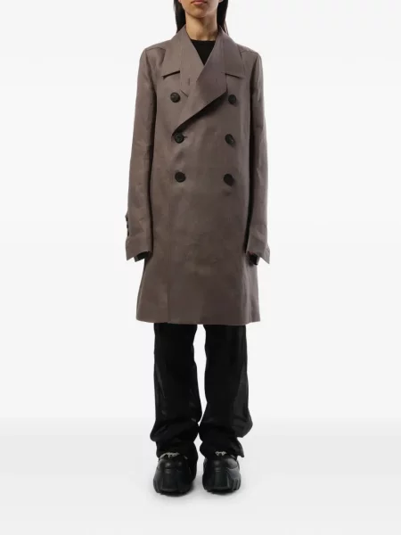 Dvouřadý kabát Rick Owens hnědý