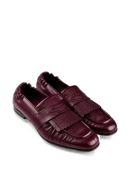 Bőr loafer Anips rojtokkal piros