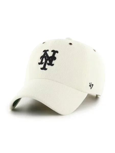 Шапка с козирка 47 brand MLB New York Mets с апликация сиво