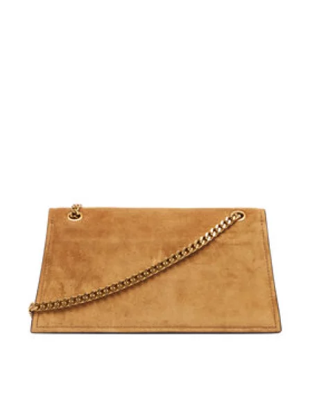 Torbica Tory Burch Kira Turnlock Suede Shoulder Bag smeđa