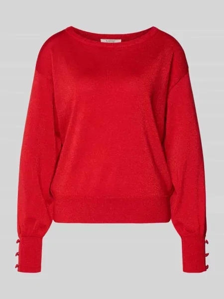 Sweter z dzianiny z ozdobnymi model ‘MOBBE’ B.young czerwony