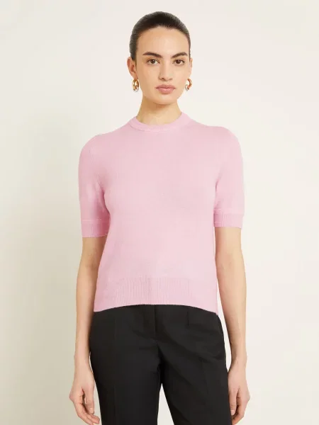 Jil Sander Pletené Tričko světle růžová