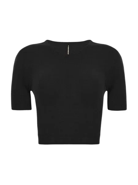 Krótka koszulka Wolford czarna
