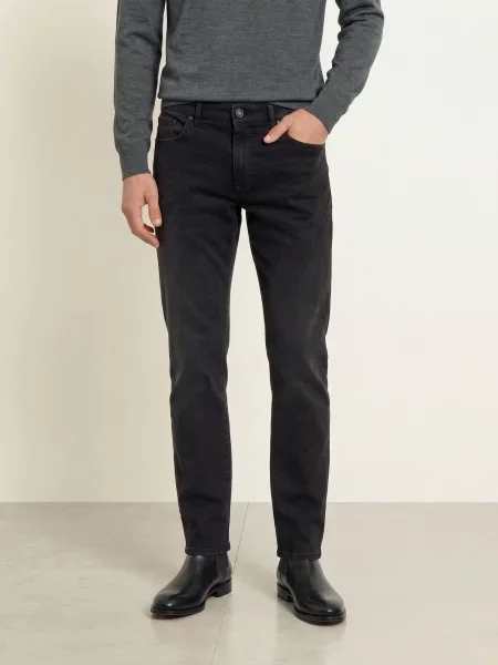 Strokesman's Džíny Regular Fit black washed černé